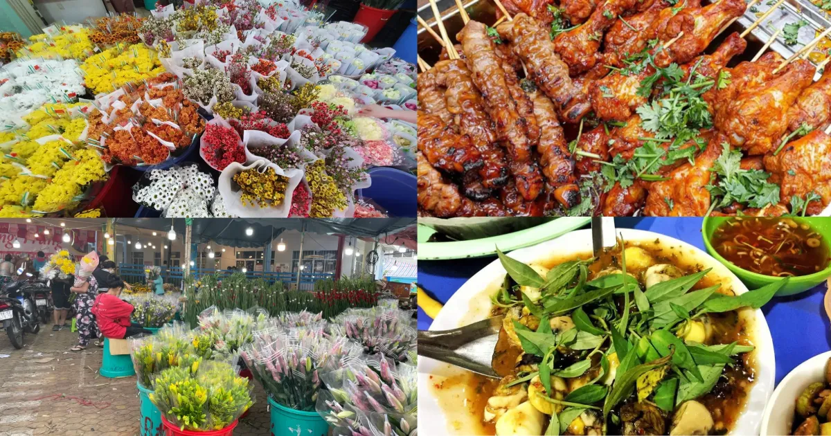 Chợ đêm Hồ Thị Kỷ - Đến để thưởng thức món ngon và ngắm hoa đẹp