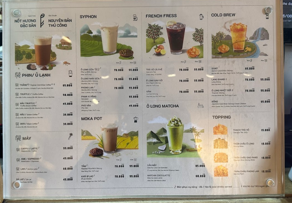 Menu và Bảng giá Pha Lê Coffee & Tea ở TP.HCM