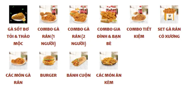 Menu và giá Texas Chicken tại TP. Hồ Chí Minh mới nhất