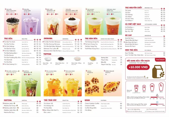 Menu Gong Cha