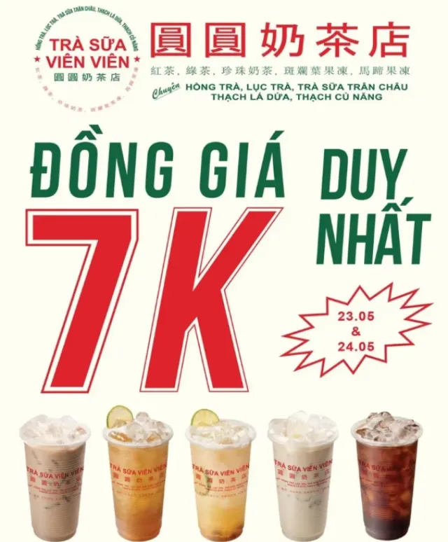 Chương trình khuyến mãi của Trà sữa Viên Viên mới nhất