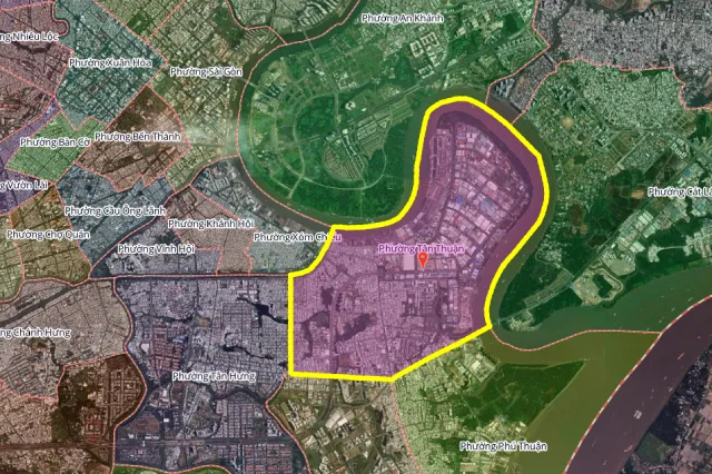 Ranh giới phường Tân Thuận, TP.HCM
